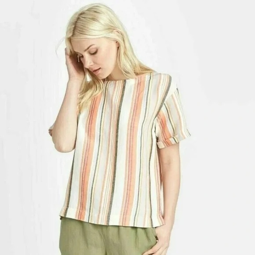 A New Day Linen Striped Shirt